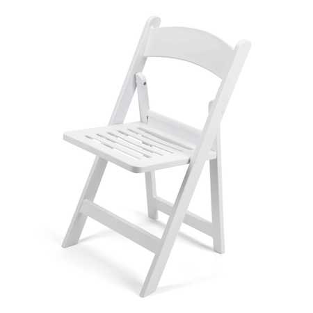 ATLAS COMMERCIAL PRODUCTS TitanPRO™ White Resin Folding Chair with Slatted Seat RFCSL6WH